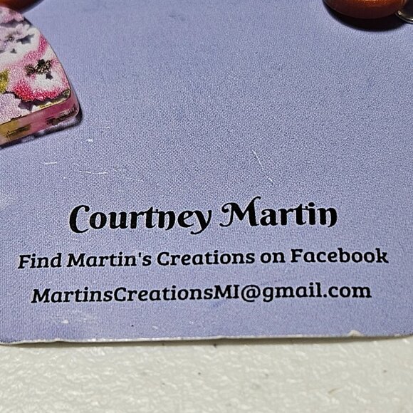 Martins Creations Floral Glitter Dangle Earrings Statement Fashion Jewelry Women - Picture 4 of 6